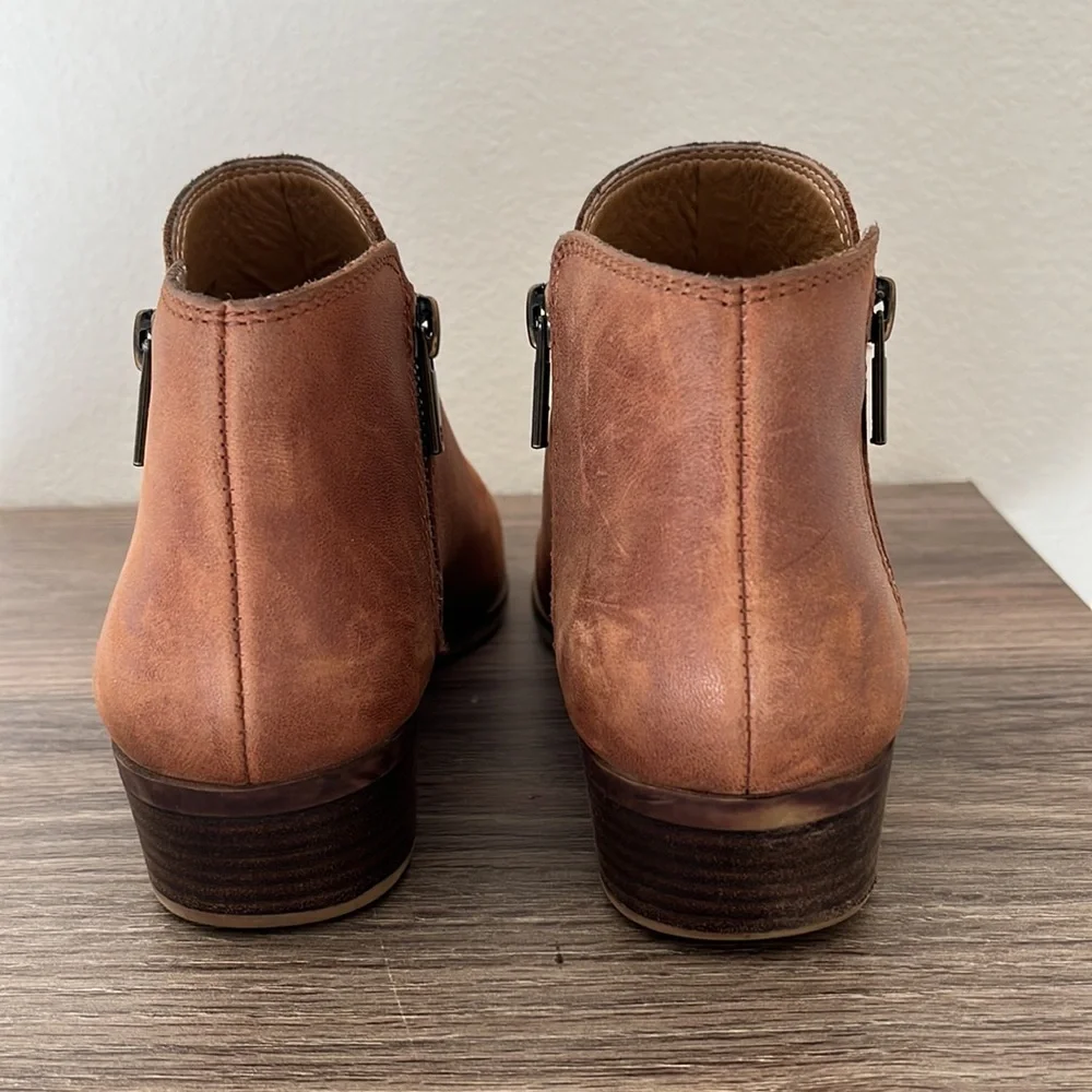 Lucky Brand Booties Brown Leather Burklee Size 8 - Picture 7 of 10
